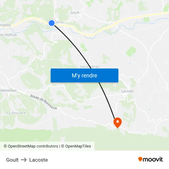 Goult to Lacoste map