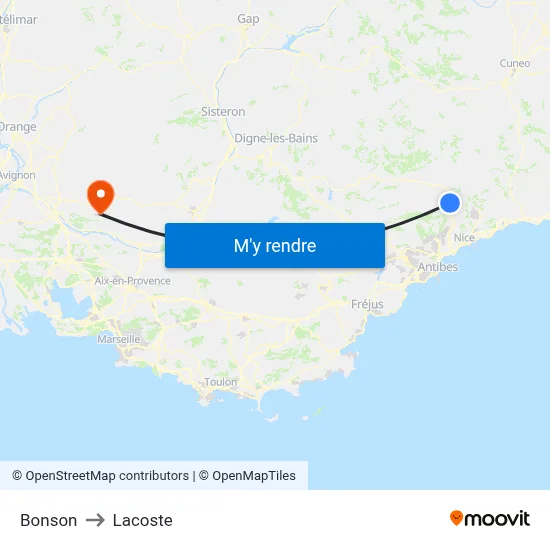 Bonson to Lacoste map