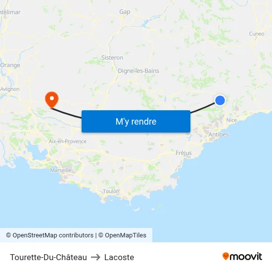 Tourette-Du-Château to Lacoste map