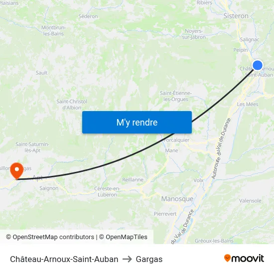 Château-Arnoux-Saint-Auban to Gargas map