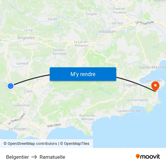 Belgentier to Ramatuelle map