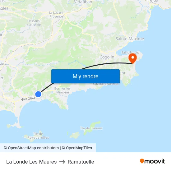 La Londe-Les-Maures to Ramatuelle map