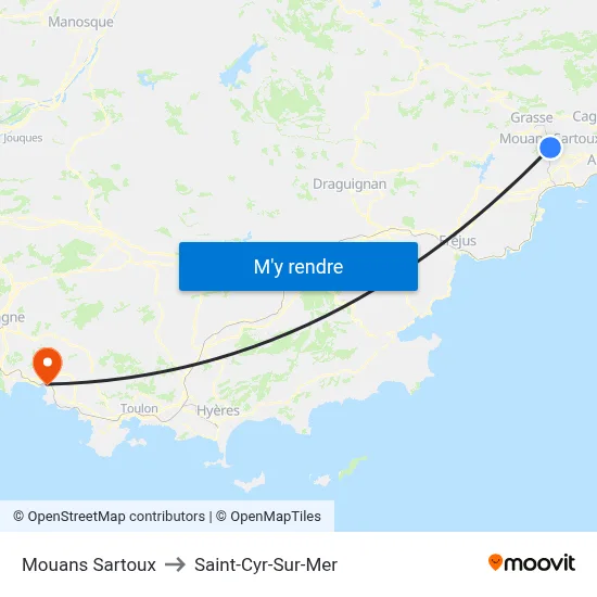 Mouans Sartoux to Saint-Cyr-Sur-Mer map