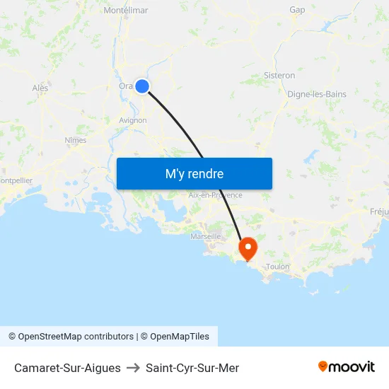 Camaret-Sur-Aigues to Saint-Cyr-Sur-Mer map