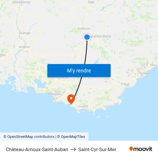 Château-Arnoux-Saint-Auban to Saint-Cyr-Sur-Mer map