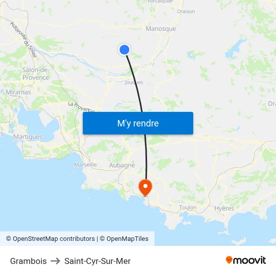 Grambois to Saint-Cyr-Sur-Mer map