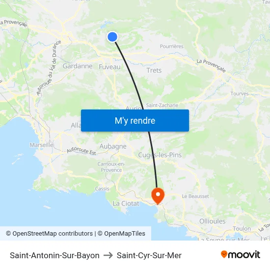 Saint-Antonin-Sur-Bayon to Saint-Cyr-Sur-Mer map