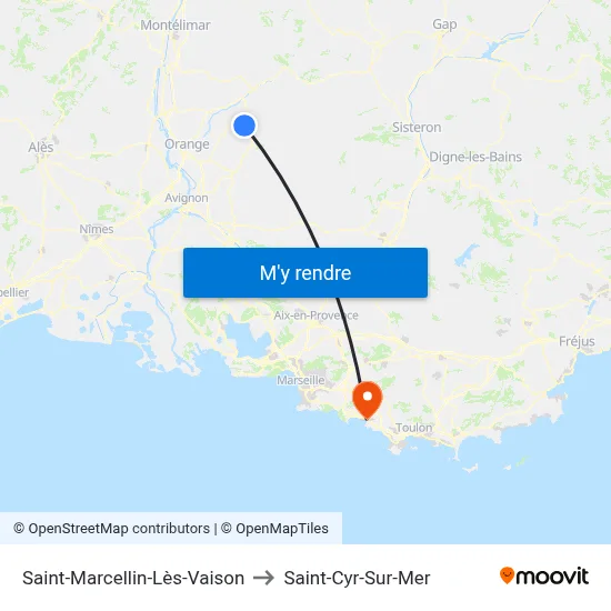 Saint-Marcellin-Lès-Vaison to Saint-Cyr-Sur-Mer map
