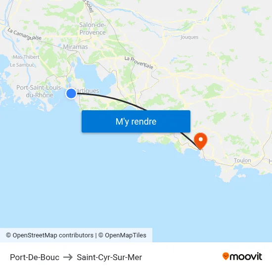 Port-De-Bouc to Saint-Cyr-Sur-Mer map