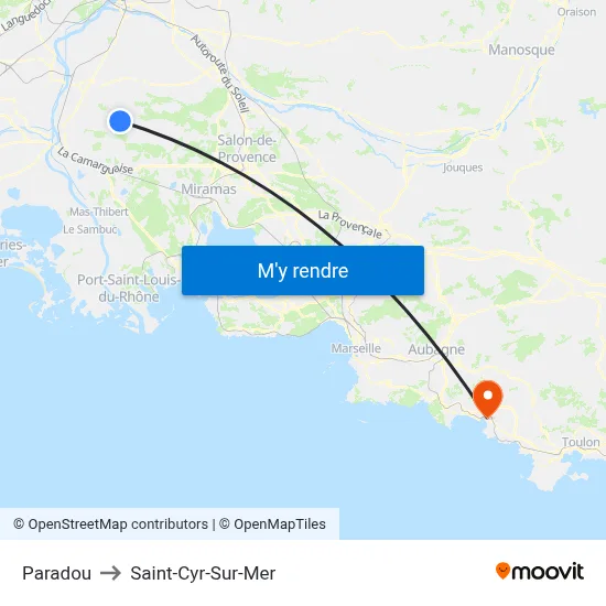 Paradou to Saint-Cyr-Sur-Mer map