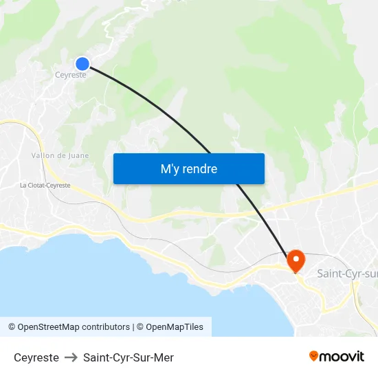 Ceyreste to Saint-Cyr-Sur-Mer map