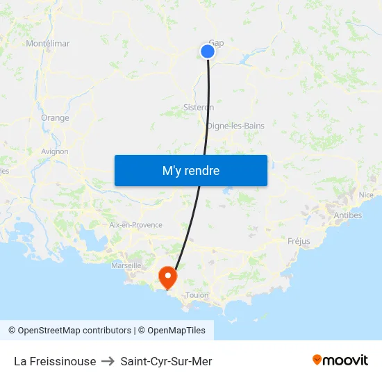 La Freissinouse to Saint-Cyr-Sur-Mer map