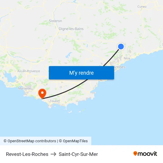 Revest-Les-Roches to Saint-Cyr-Sur-Mer map