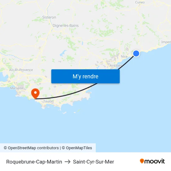 Roquebrune-Cap-Martin to Saint-Cyr-Sur-Mer map