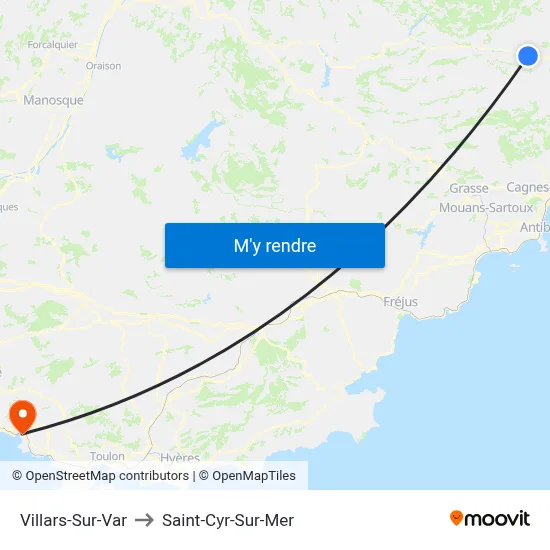 Villars-Sur-Var to Saint-Cyr-Sur-Mer map