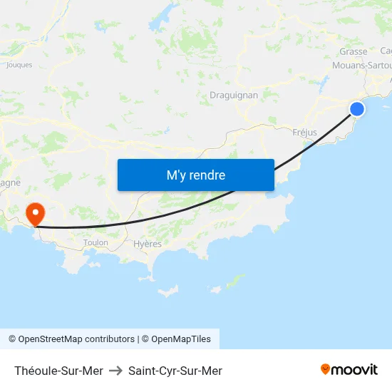 Théoule-Sur-Mer to Saint-Cyr-Sur-Mer map