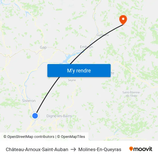Château-Arnoux-Saint-Auban to Molines-En-Queyras map