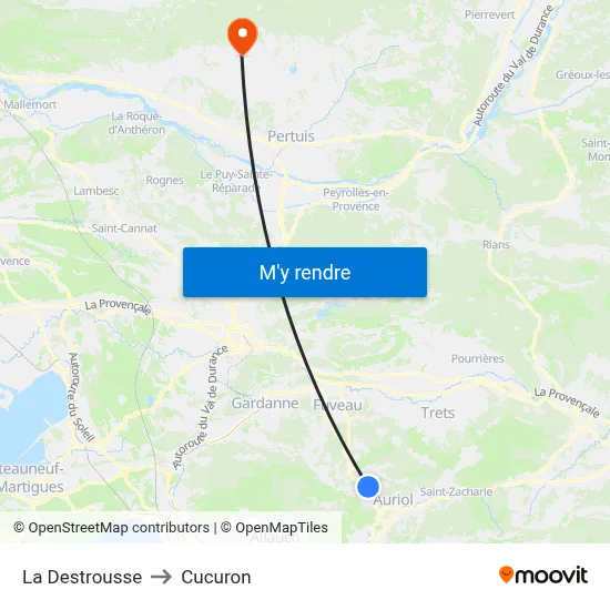 La Destrousse to Cucuron map