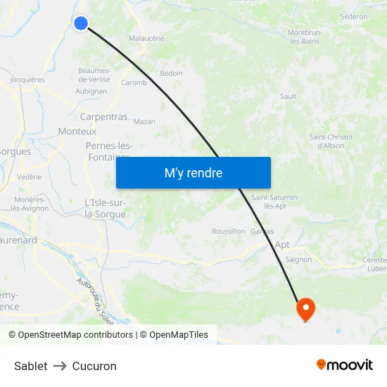 Sablet to Cucuron map
