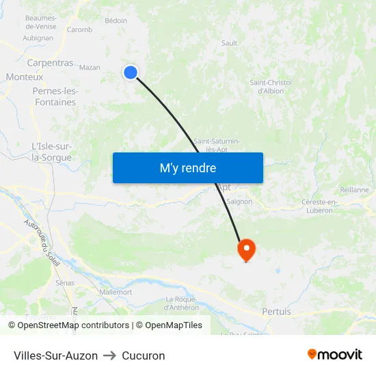 Villes-Sur-Auzon to Cucuron map