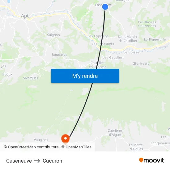 Caseneuve to Cucuron map