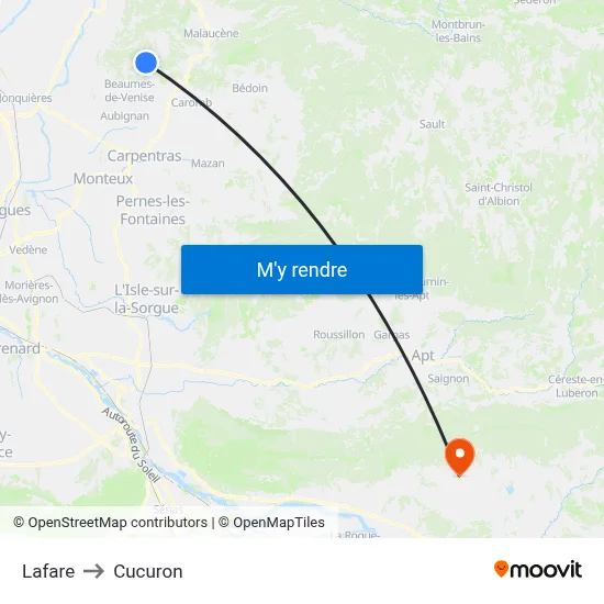 Lafare to Cucuron map