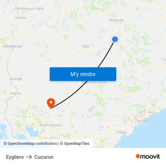 Eygliers to Cucuron map