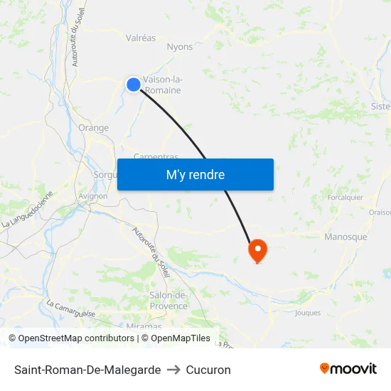 Saint-Roman-De-Malegarde to Cucuron map