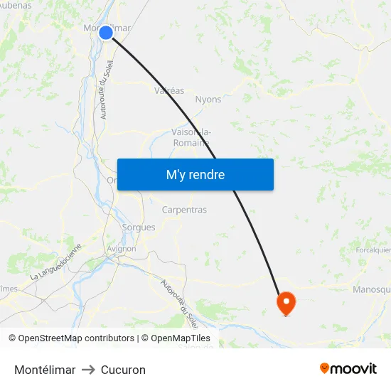 Montélimar to Cucuron map