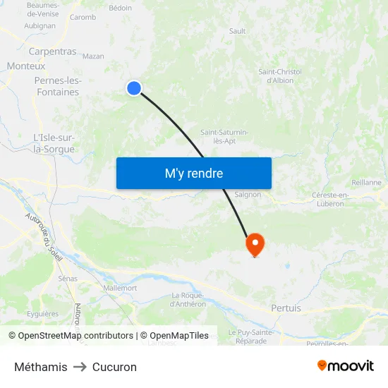 Méthamis to Cucuron map