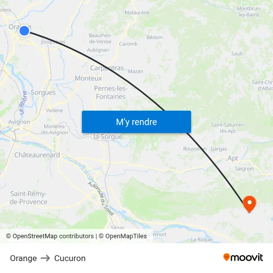 Orange to Cucuron map