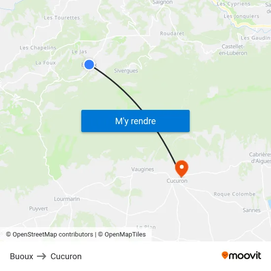 Buoux to Cucuron map