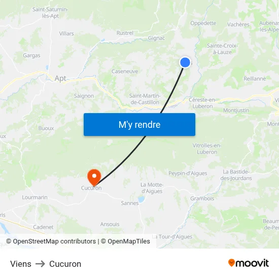 Viens to Cucuron map