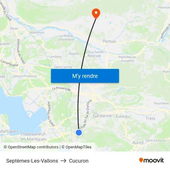 Septèmes-Les-Vallons to Cucuron map