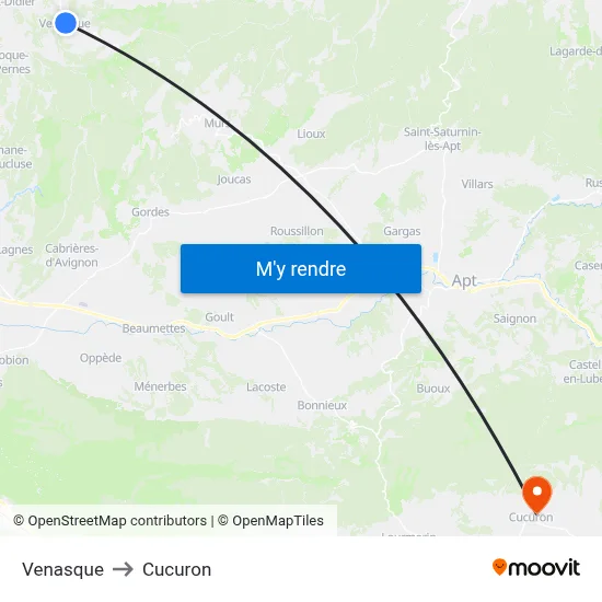 Venasque to Cucuron map