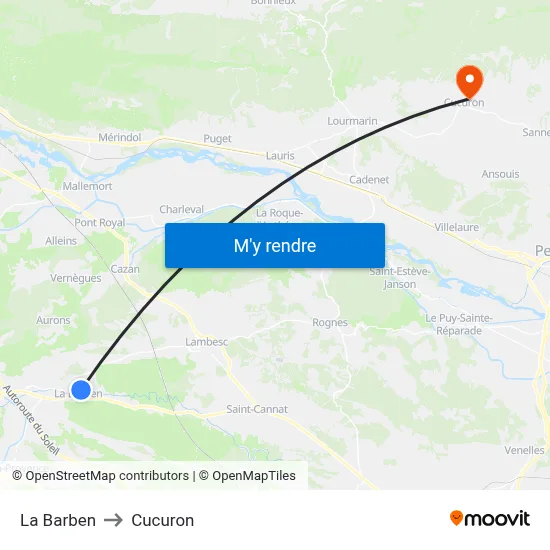 La Barben to Cucuron map