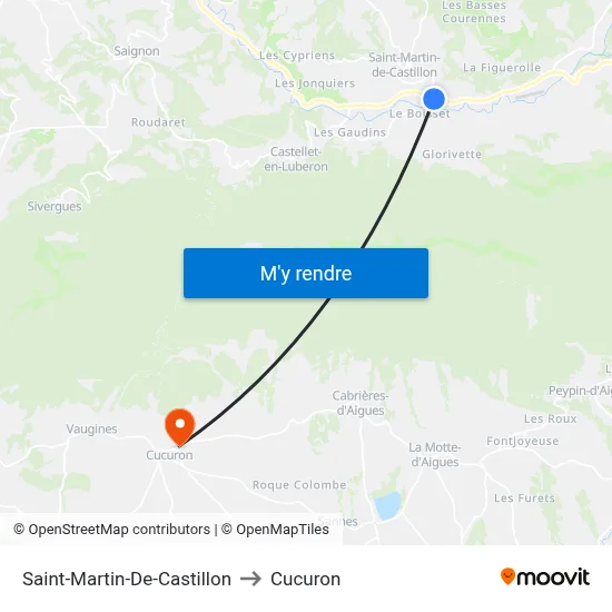 Saint-Martin-De-Castillon to Cucuron map