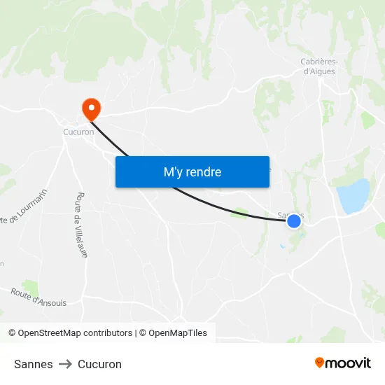Sannes to Cucuron map