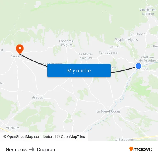 Grambois to Cucuron map