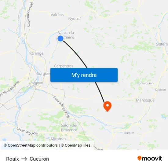 Roaix to Cucuron map