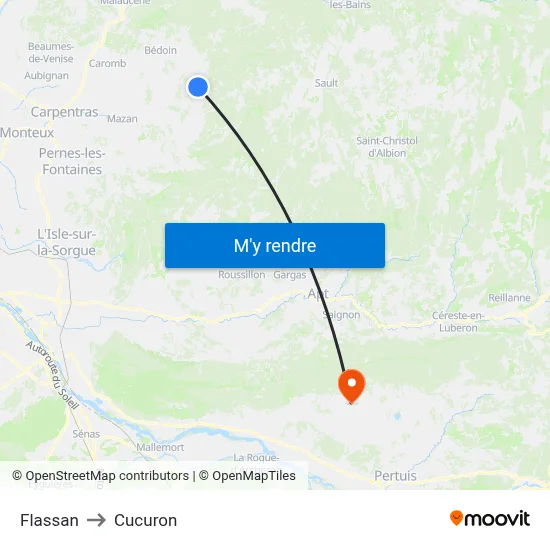Flassan to Cucuron map