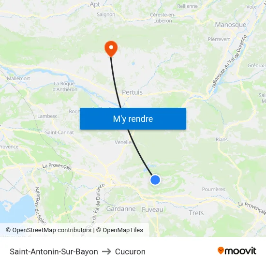 Saint-Antonin-Sur-Bayon to Cucuron map