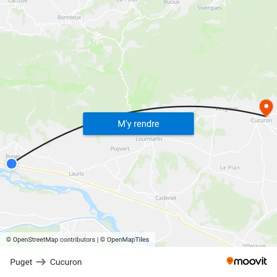 Puget to Cucuron map