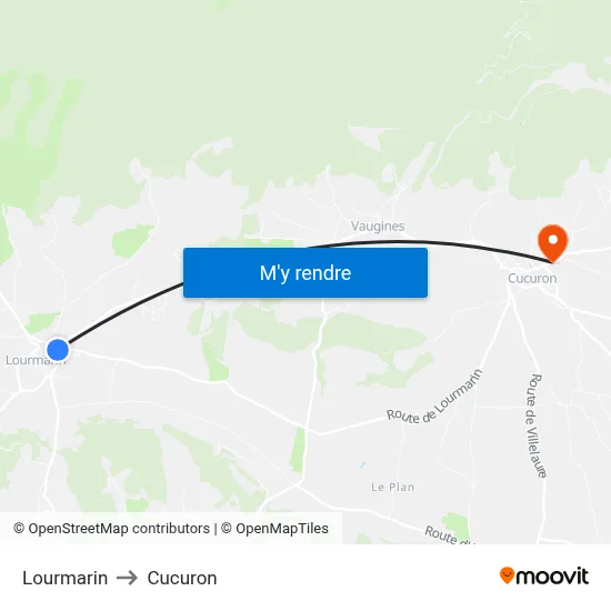 Lourmarin to Cucuron map