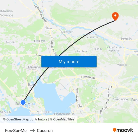 Fos-Sur-Mer to Cucuron map