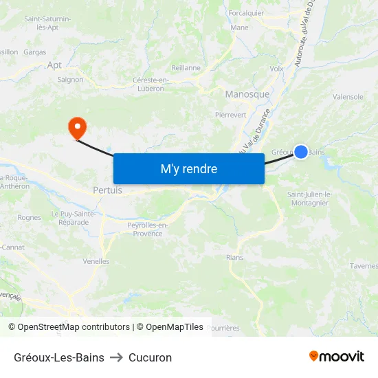 Gréoux-Les-Bains to Cucuron map
