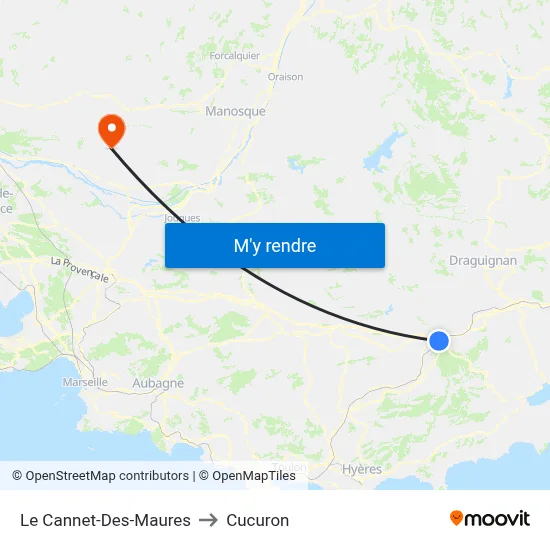 Le Cannet-Des-Maures to Cucuron map