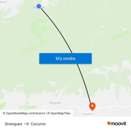 Sivergues to Cucuron map