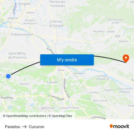 Paradou to Cucuron map