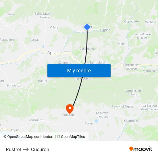 Rustrel to Cucuron map